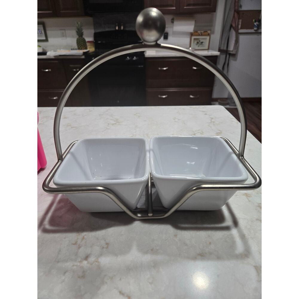 Pampered Chef Simple Additions 3 Pc Caddy Serving Set Condiments Kitchen